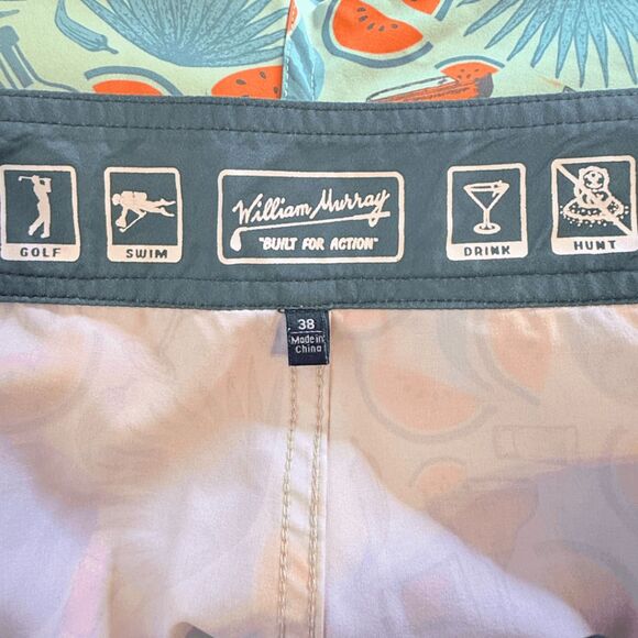 William Murray Men's Tropical Golf Swim Athletic Board Shorts Multicolor Size 38 - Picture 7 of 9